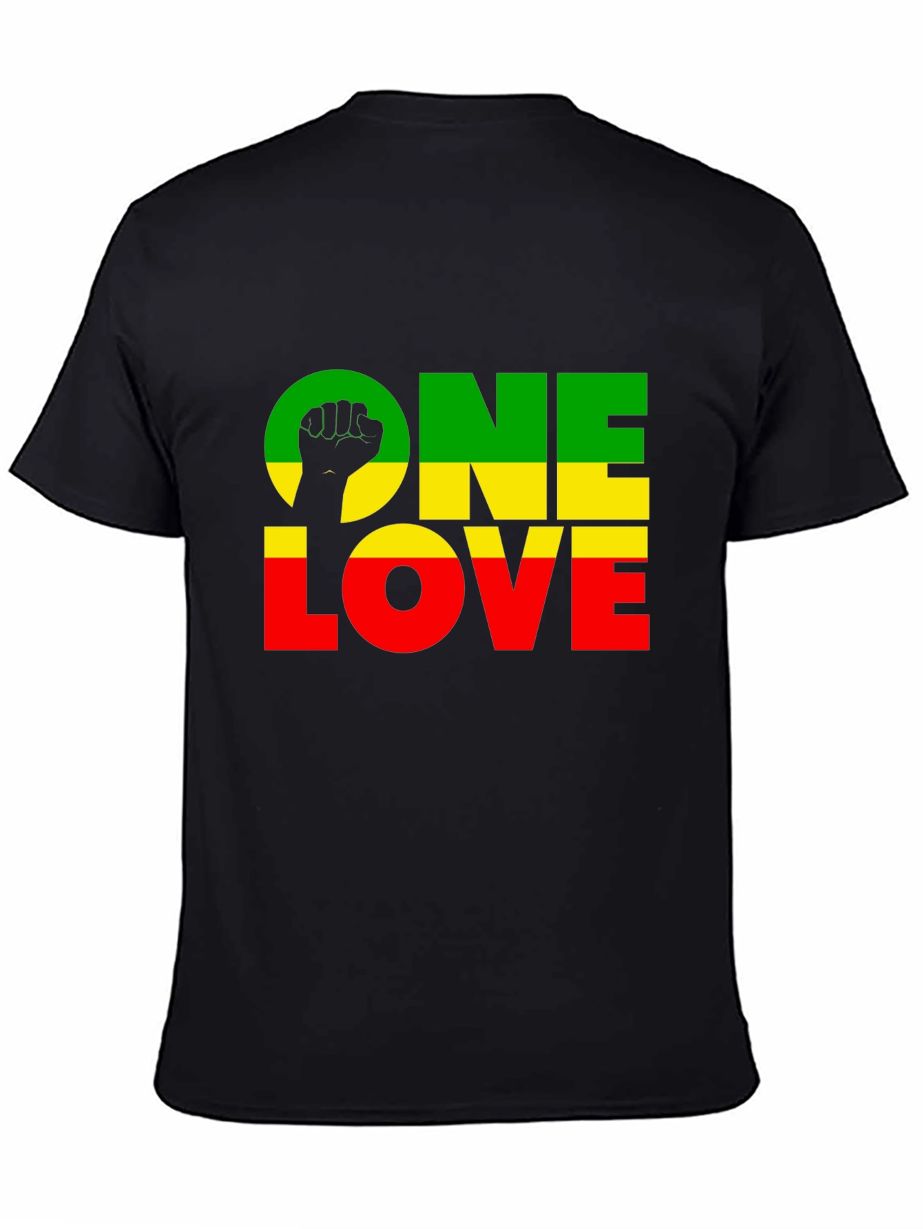 Camiseta Negra One Love Rasta