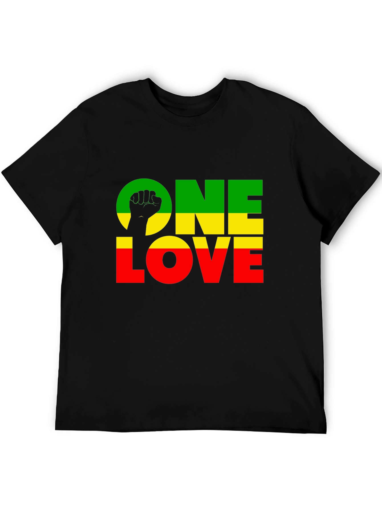 Camiseta Negra One Love Rasta