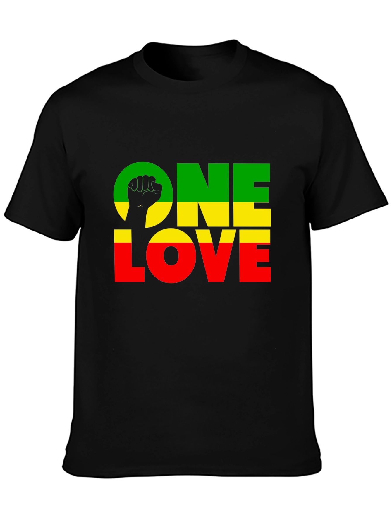 Camiseta Negra One Love Rasta