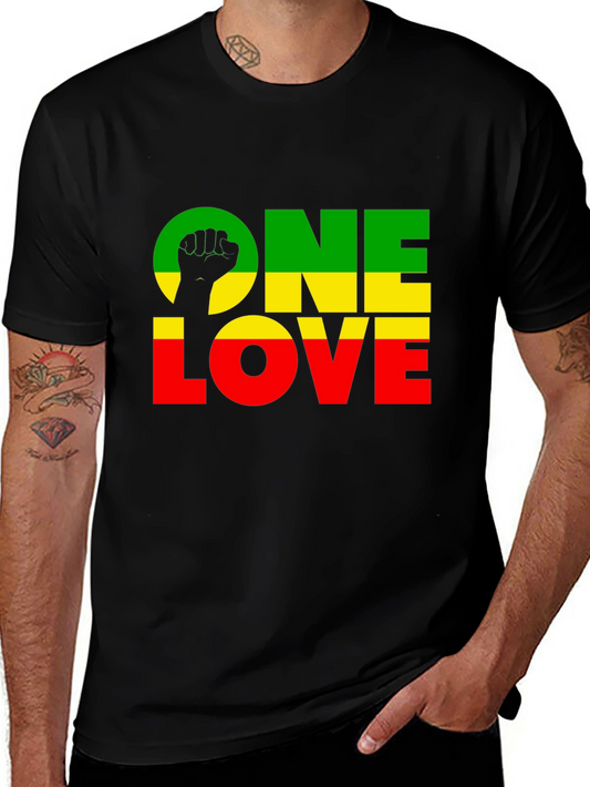 Camiseta Negra One Love Rasta