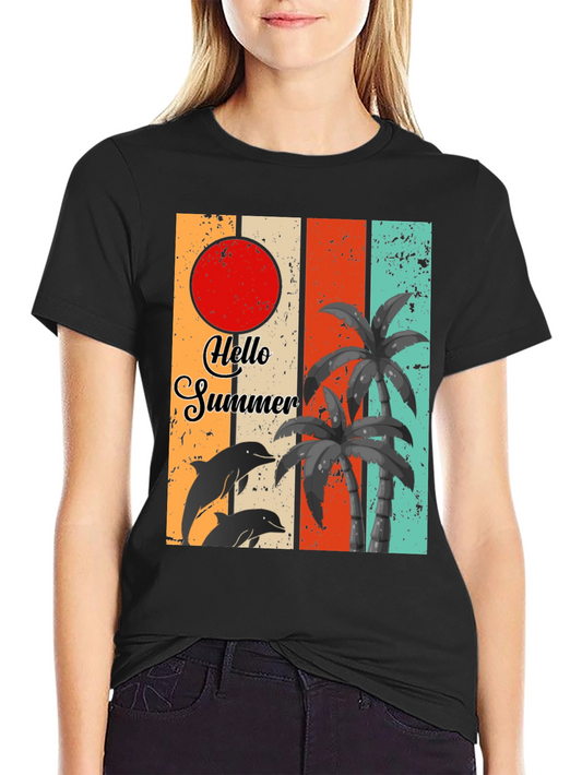 Camiseta Hello Summer con diseño retro