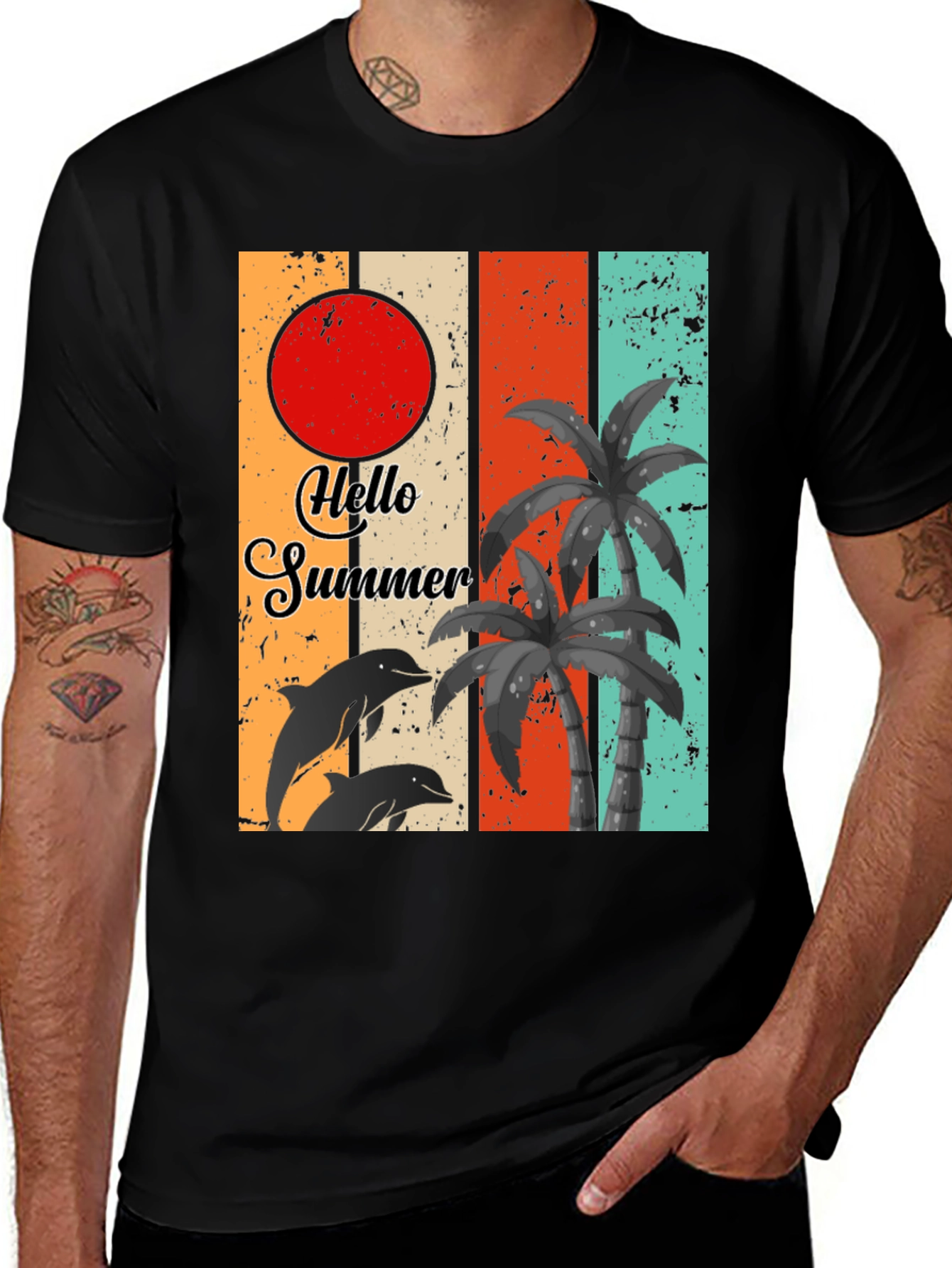 Camiseta Hello Summer con diseño retro