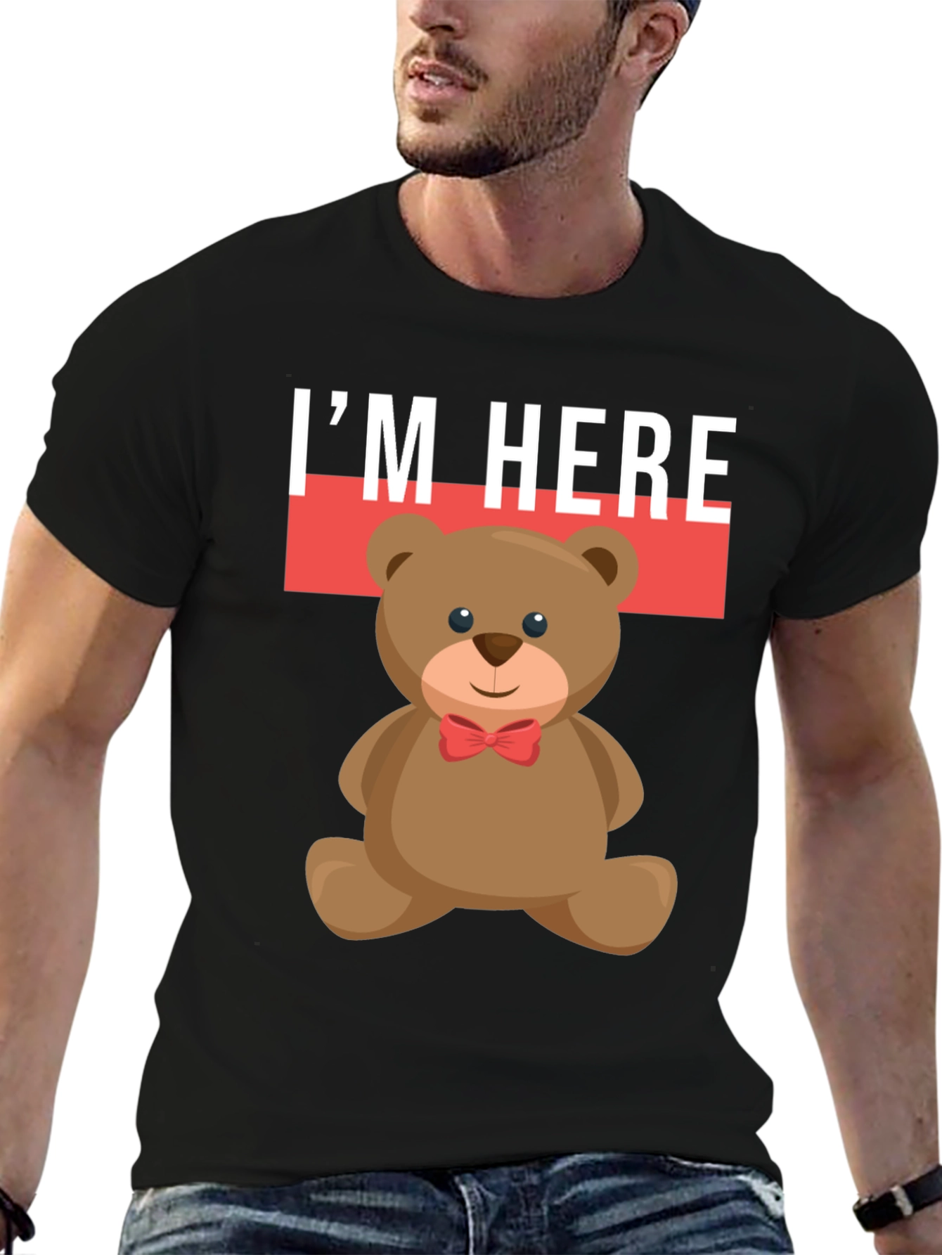 Camiseta Oso Teddy: Estoy Aquí - Estilo Casual