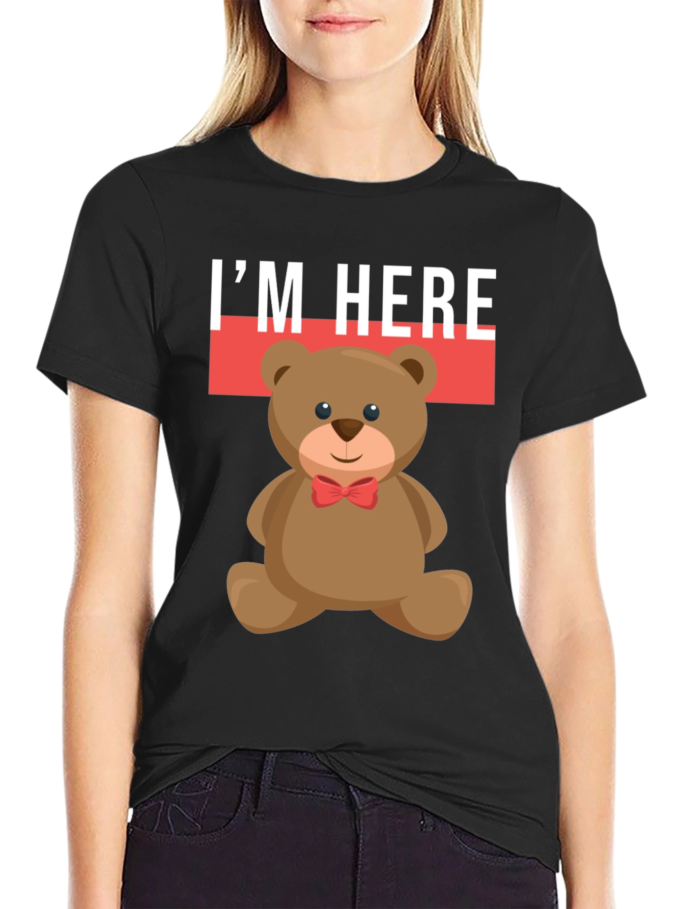 Camiseta Oso Teddy: Estoy Aquí - Estilo Casual