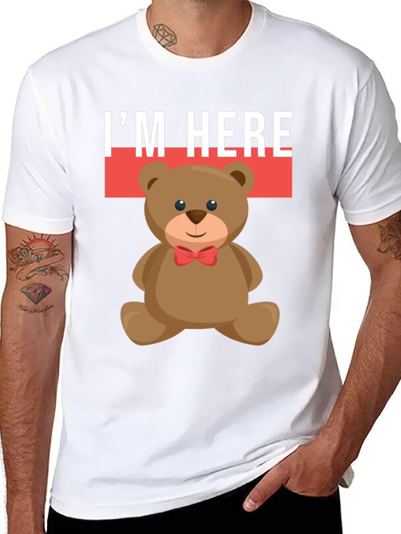 Camiseta Oso Teddy: Estoy Aquí - Estilo Casual