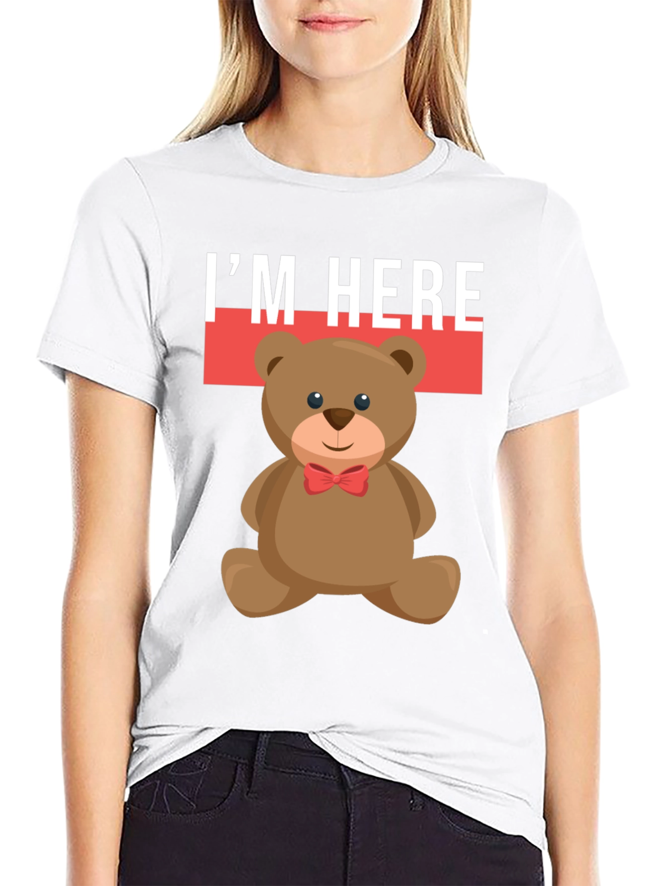Camiseta Oso Teddy: Estoy Aquí - Estilo Casual