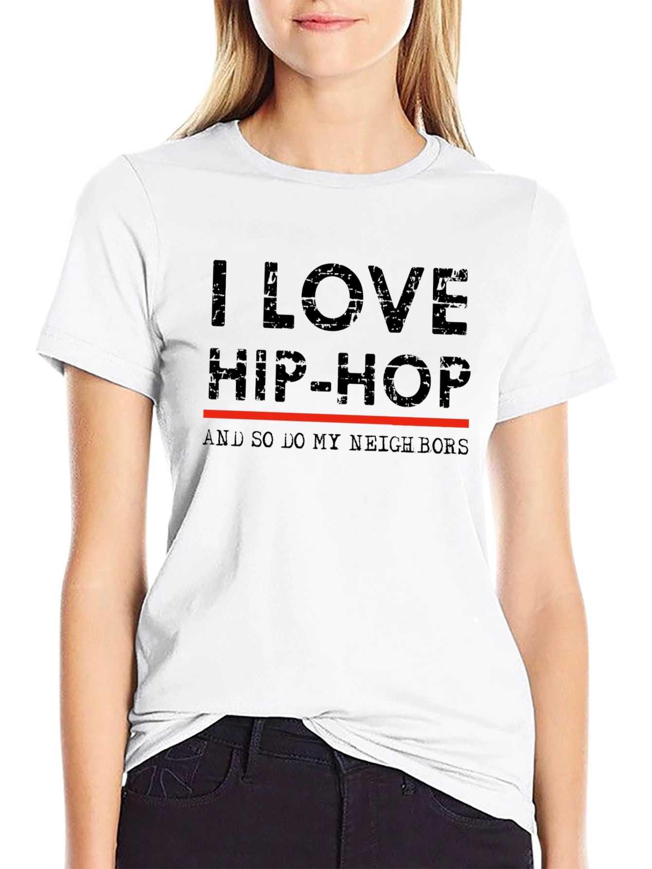 Camiseta I Love Hip-Hop para Amantes de la Música