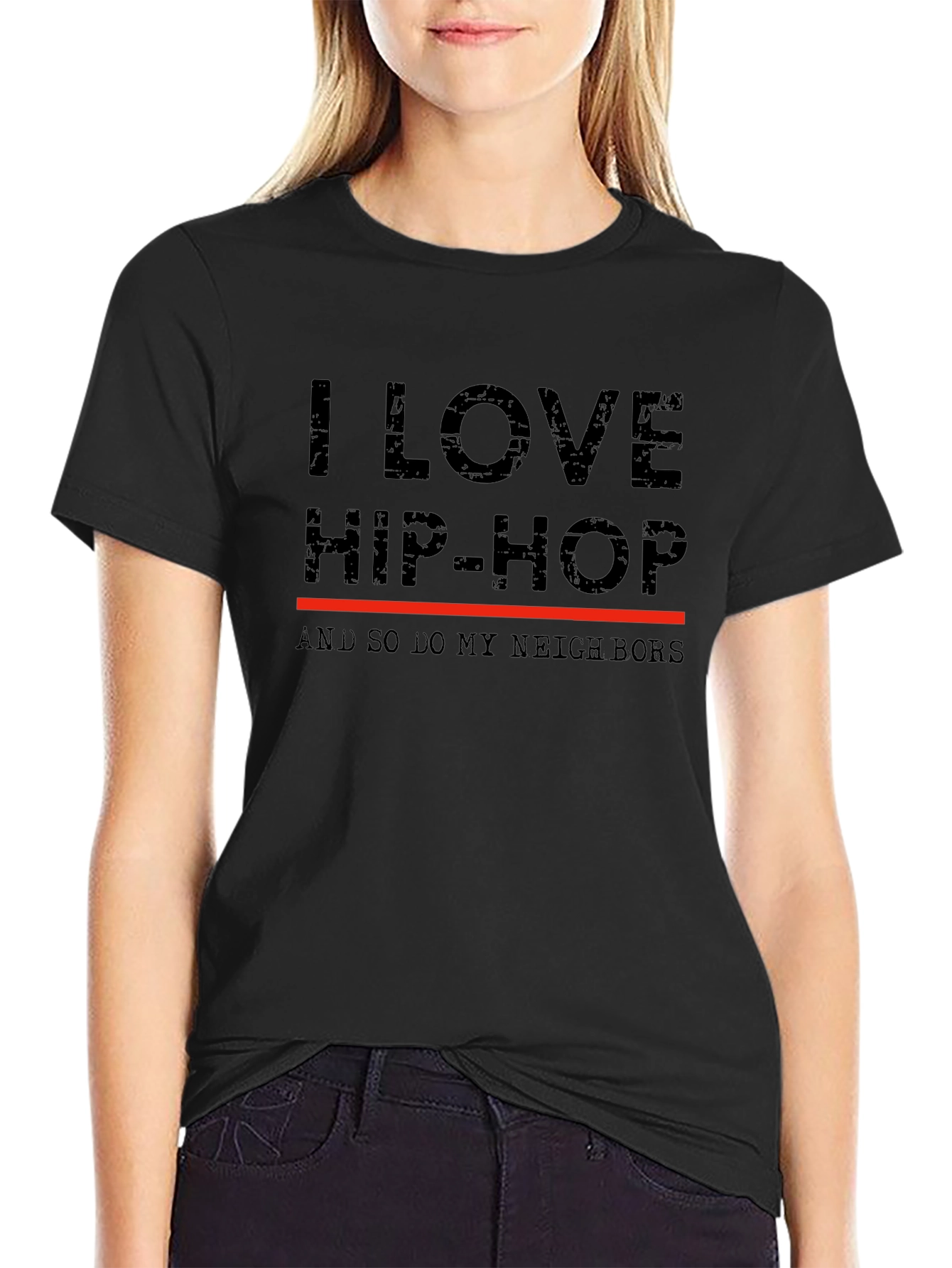 Camiseta I Love Hip-Hop para Amantes de la Música