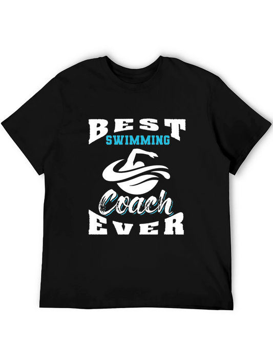 Camiseta Negra de Entrenador de Natación - Best Coach Ever