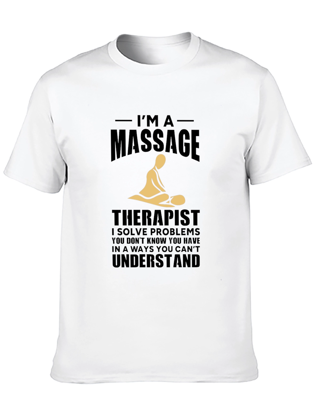 Camiseta Negra: Masajista - Soluciono Problemas