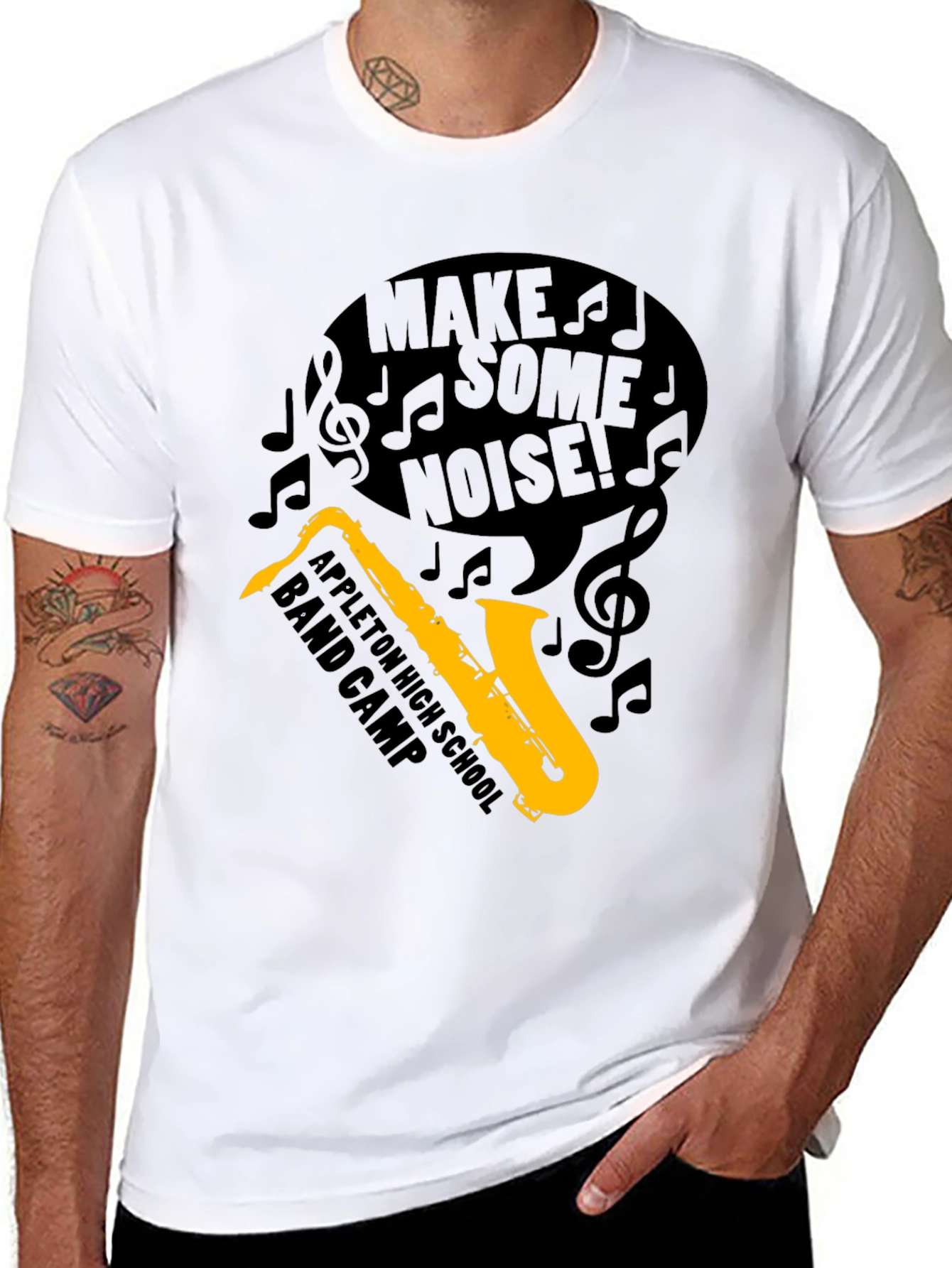 Camiseta Negra Banda Música Escolar Haz Ruido