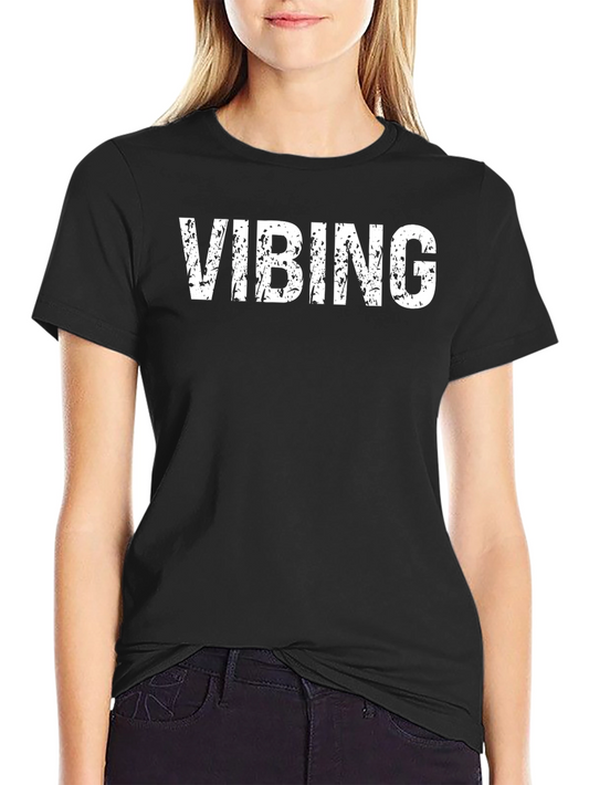 Camiseta Negra Vibing Casual Unisex
