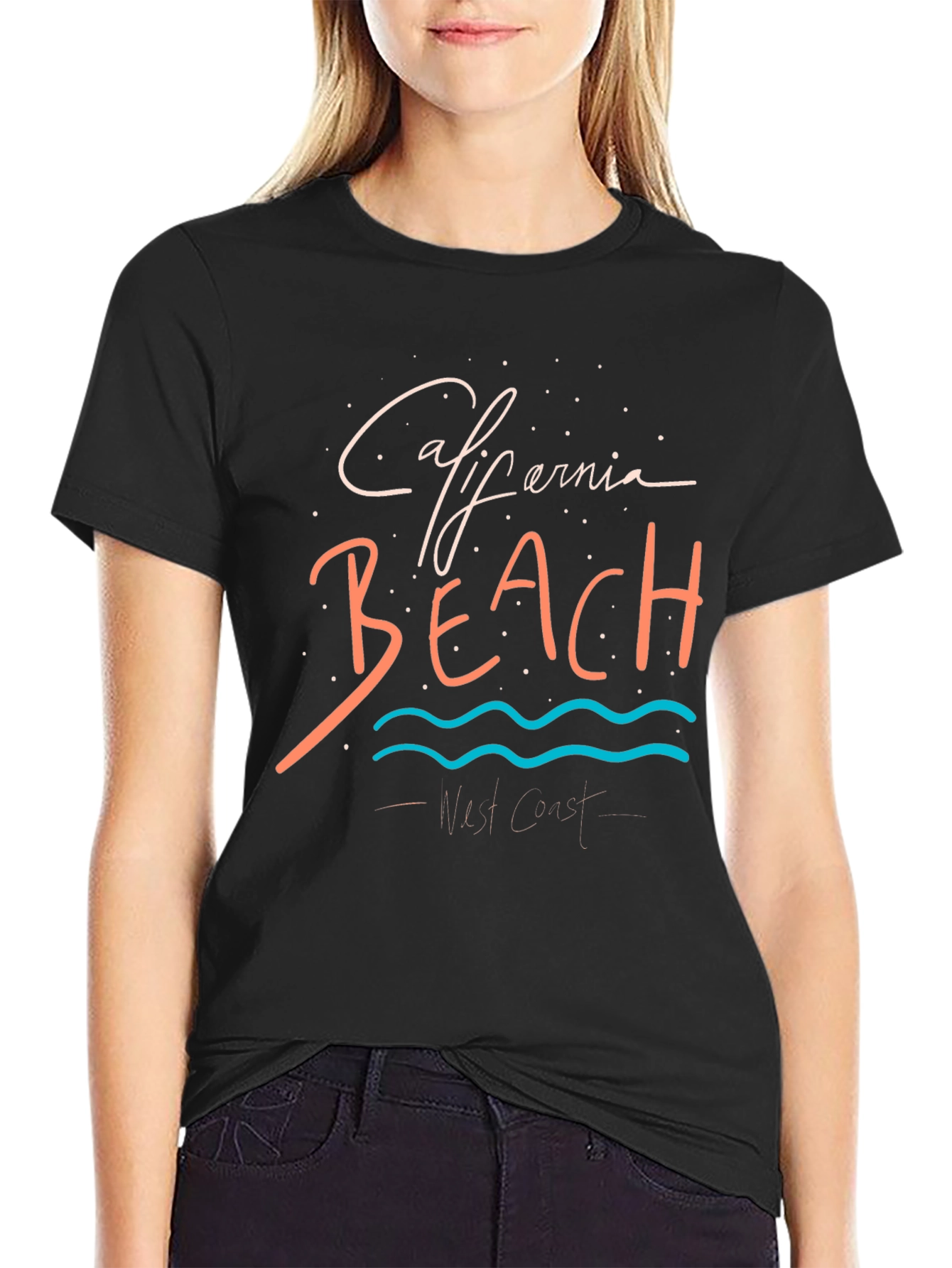 Camiseta Negra California Beach