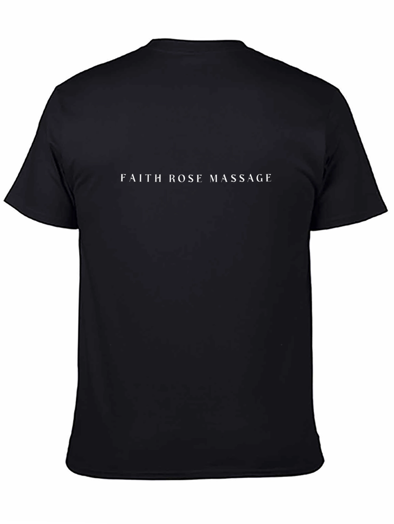 Camiseta Negra Faith Rose Massage Unisex Casual