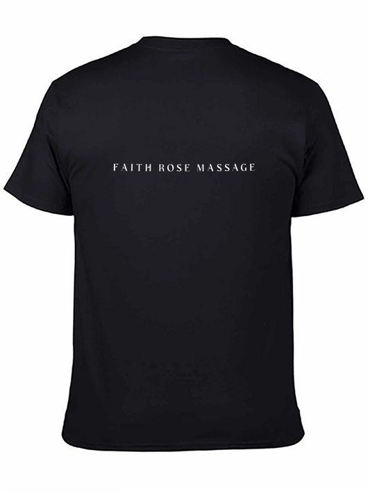 Camiseta Negra Faith Rose Massage Unisex Casual