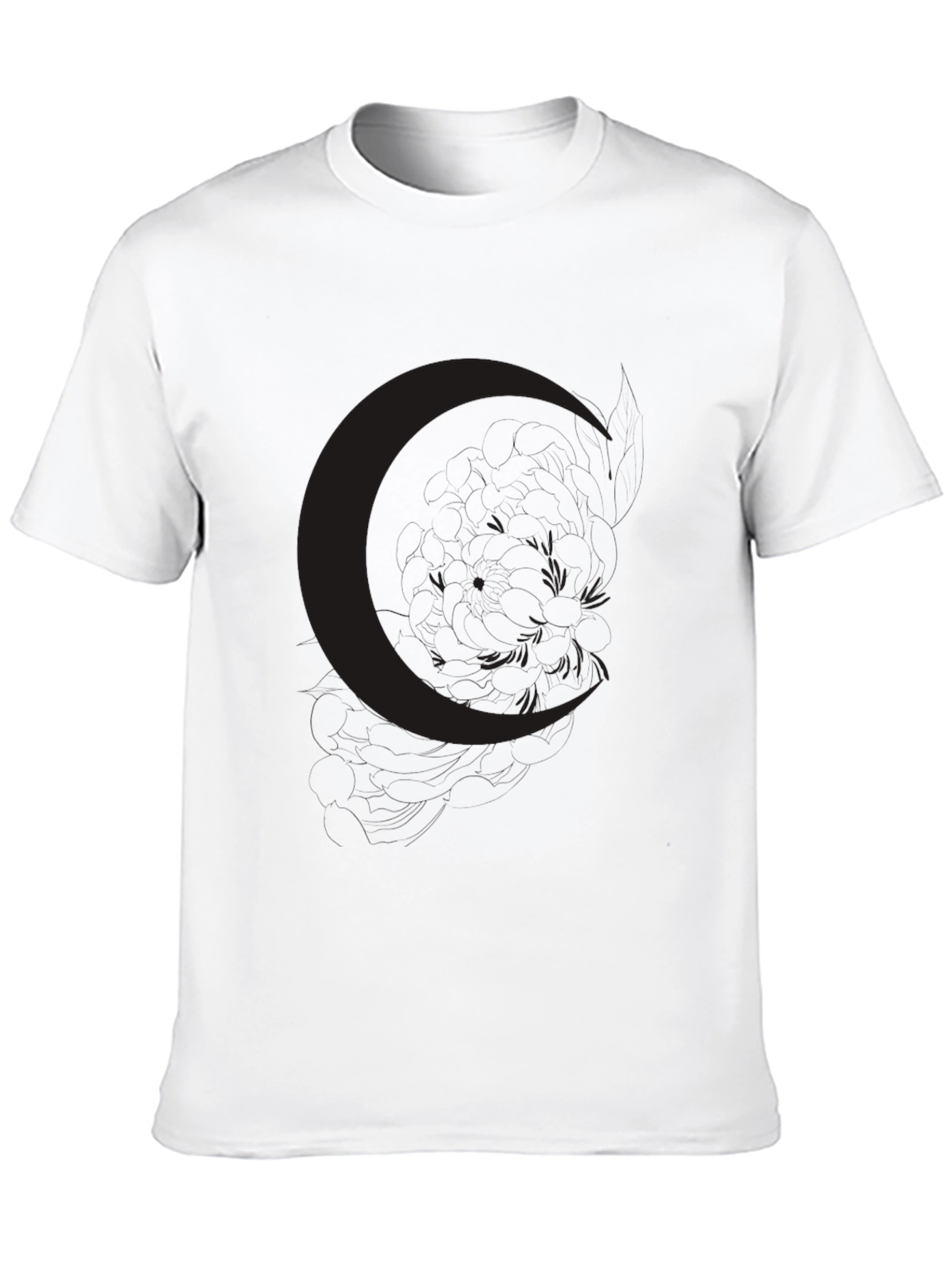 Camiseta Negra Luna Estilo Casual Hombre