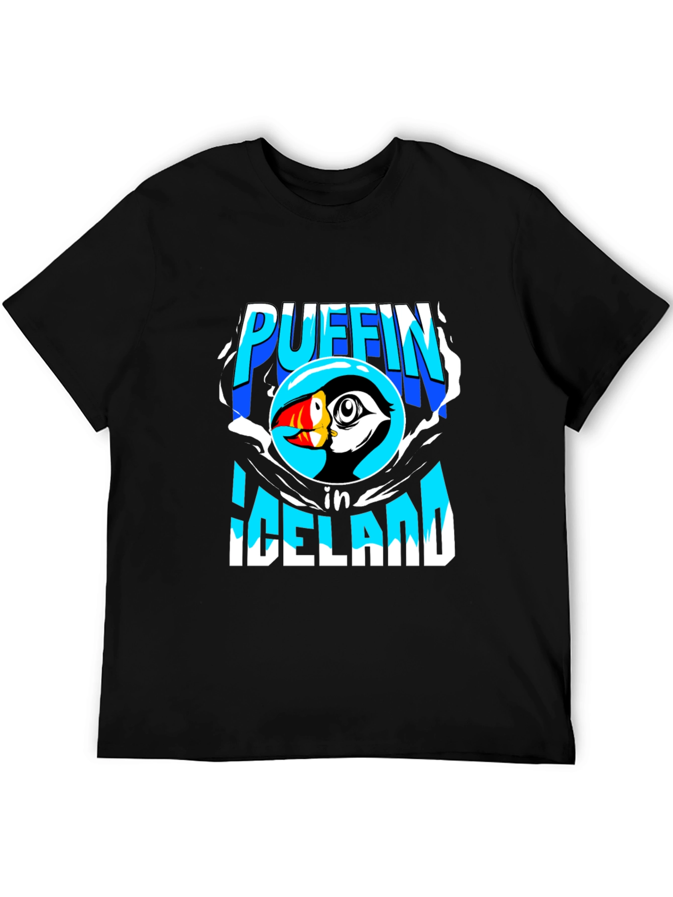 Camiseta Negra Puffin in Iceland