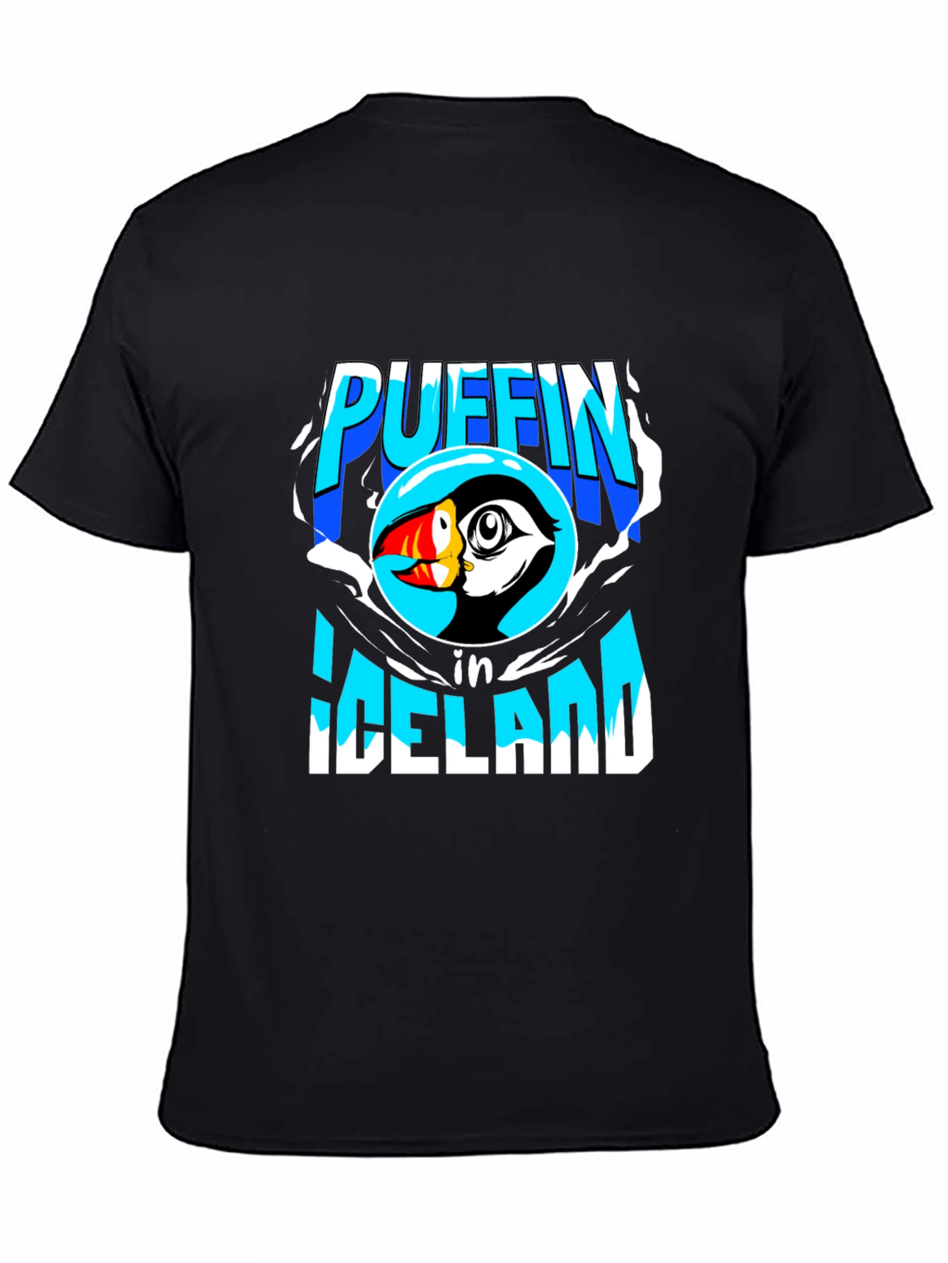 Camiseta Negra Puffin in Iceland