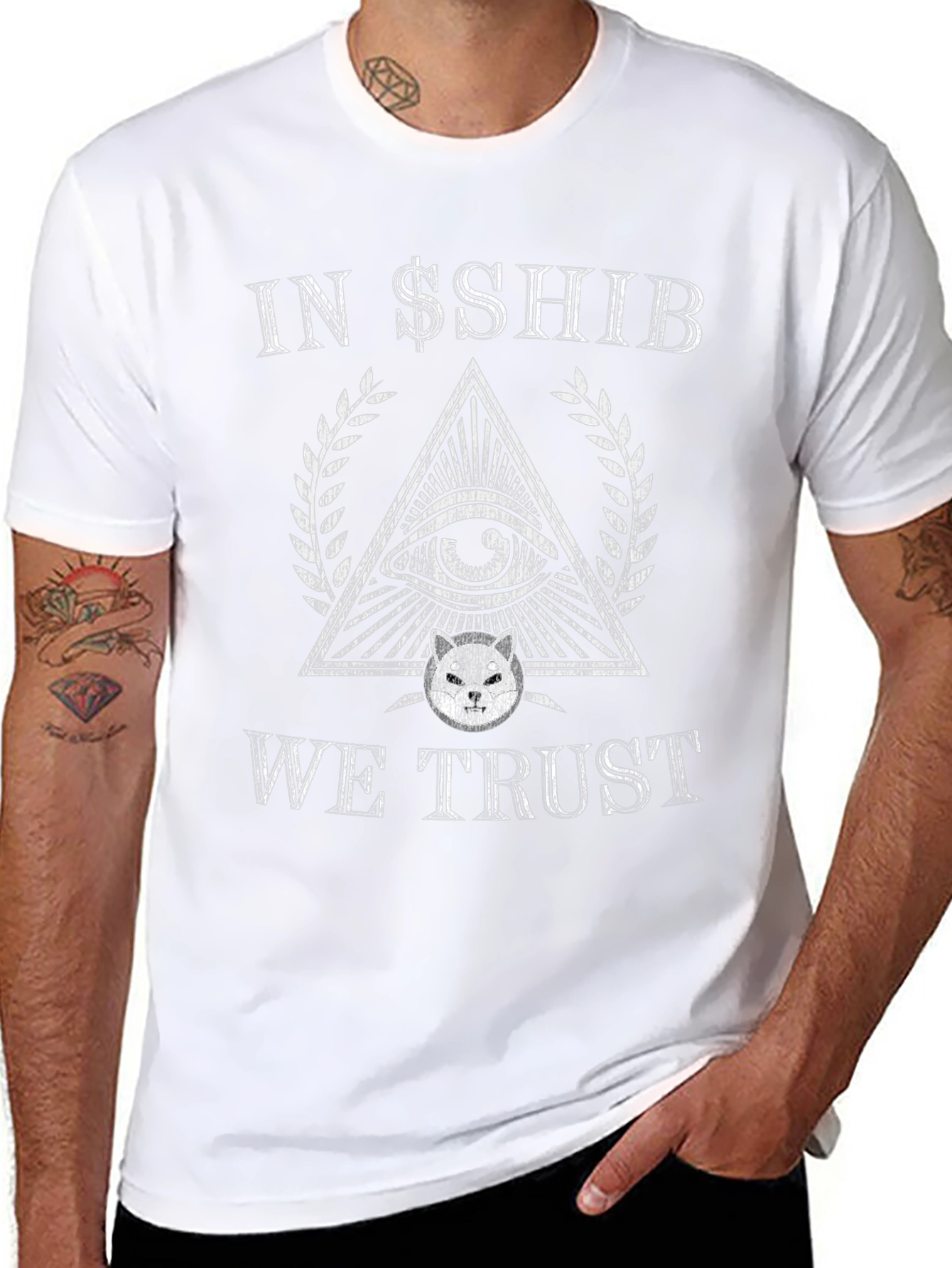 Camiseta Negra con Diseño de SHIB para Hombre
