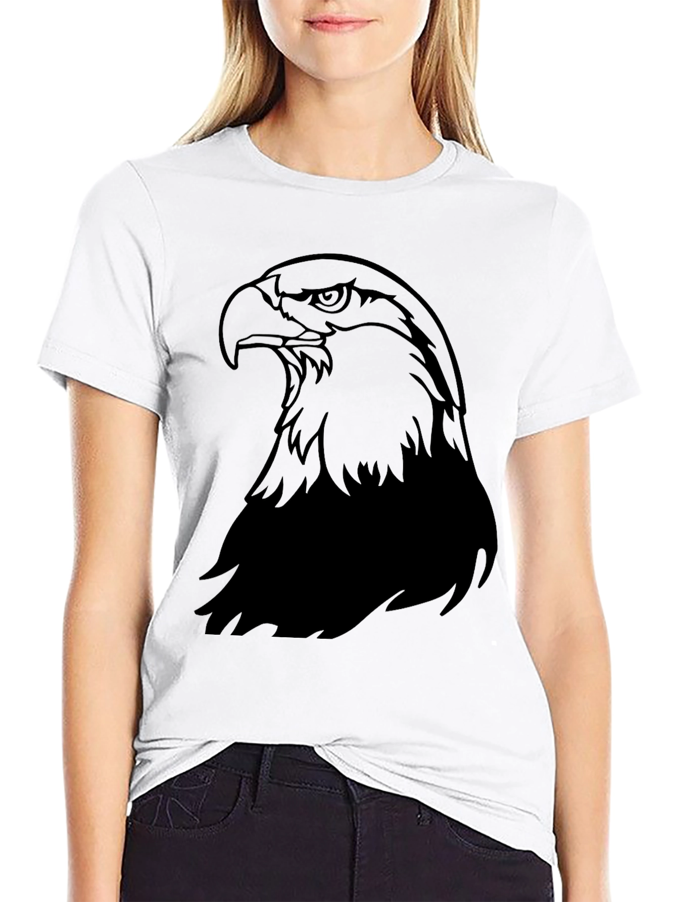 Camiseta Hombre Negra con Diseño de Águila