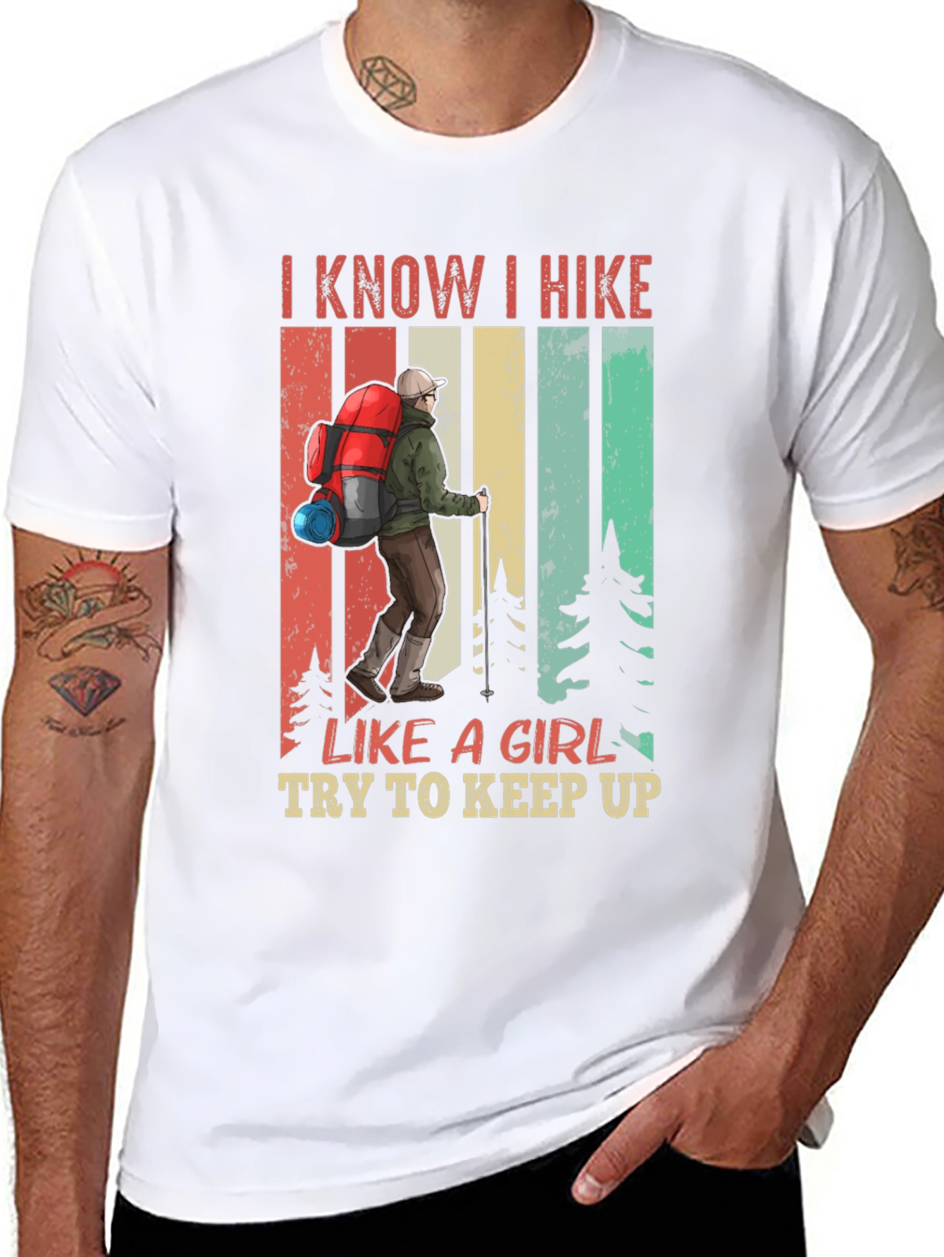 Camiseta I Know I Hike Like A Girl