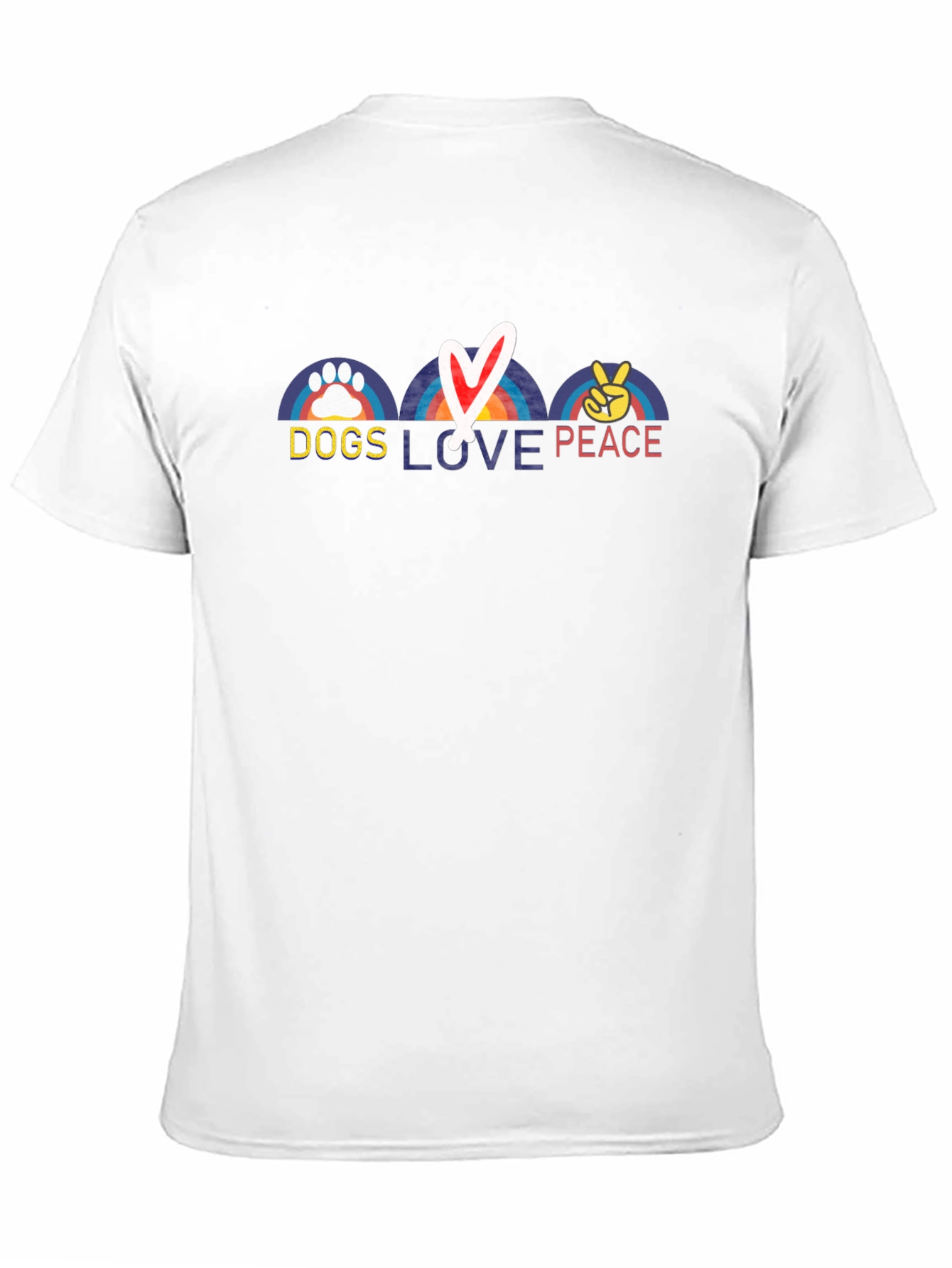 Camiseta Negra Dogs Love Peace - Diseño Adorable