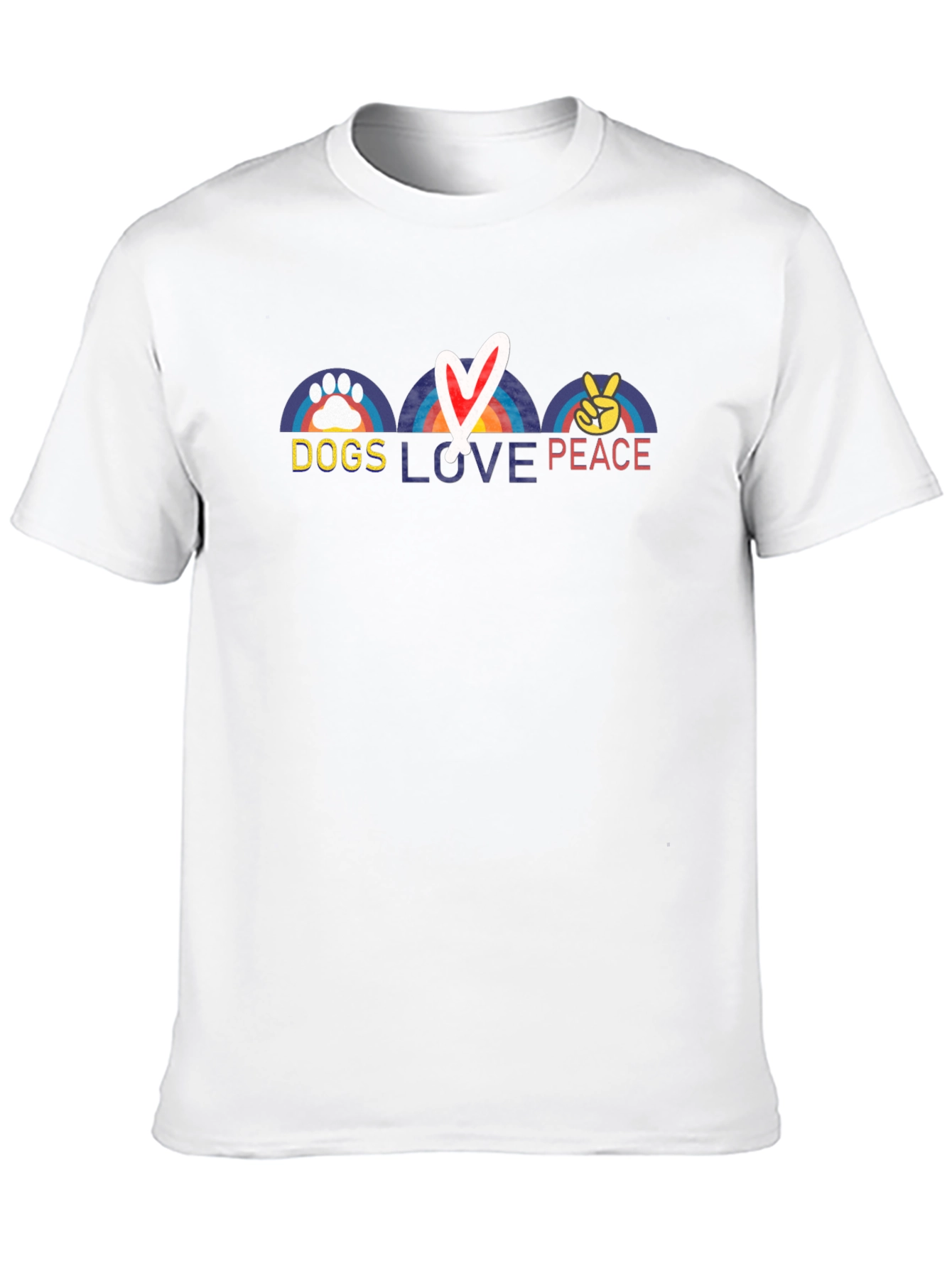 Camiseta Negra Dogs Love Peace - Diseño Adorable