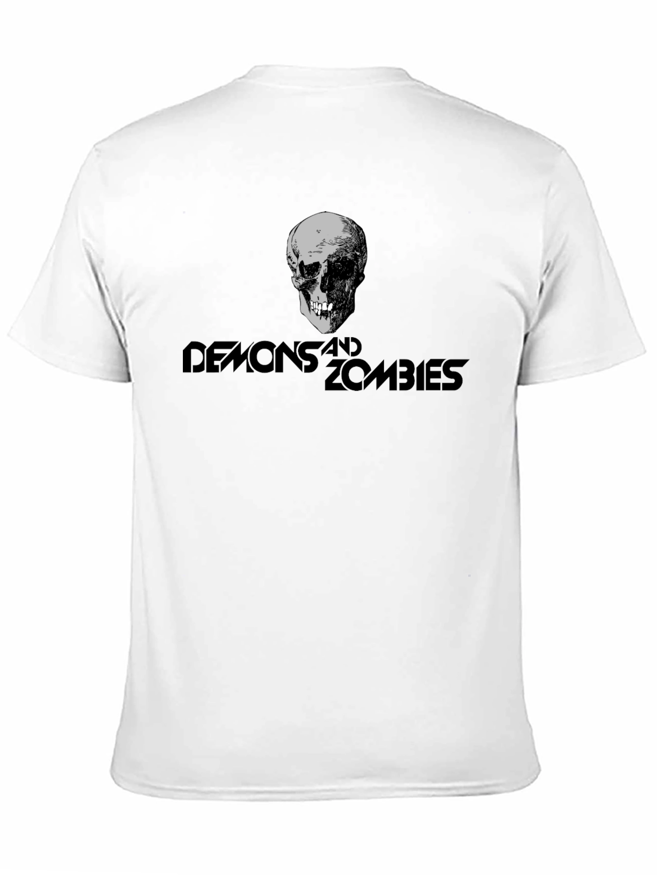 Camiseta Negra Demonios y Zombies Estampada