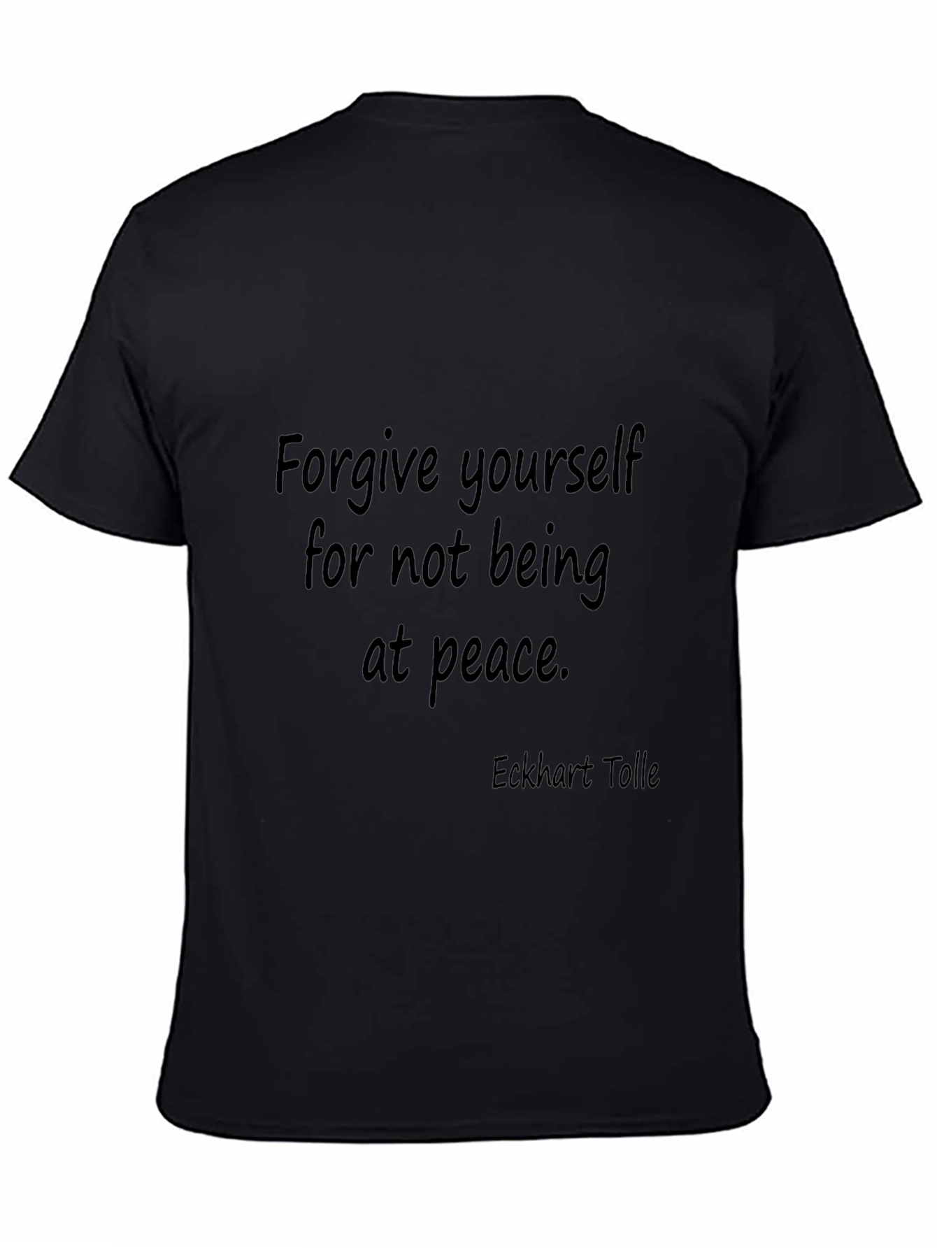 Camiseta Negra con Frase Motivacional Eckhart Tolle