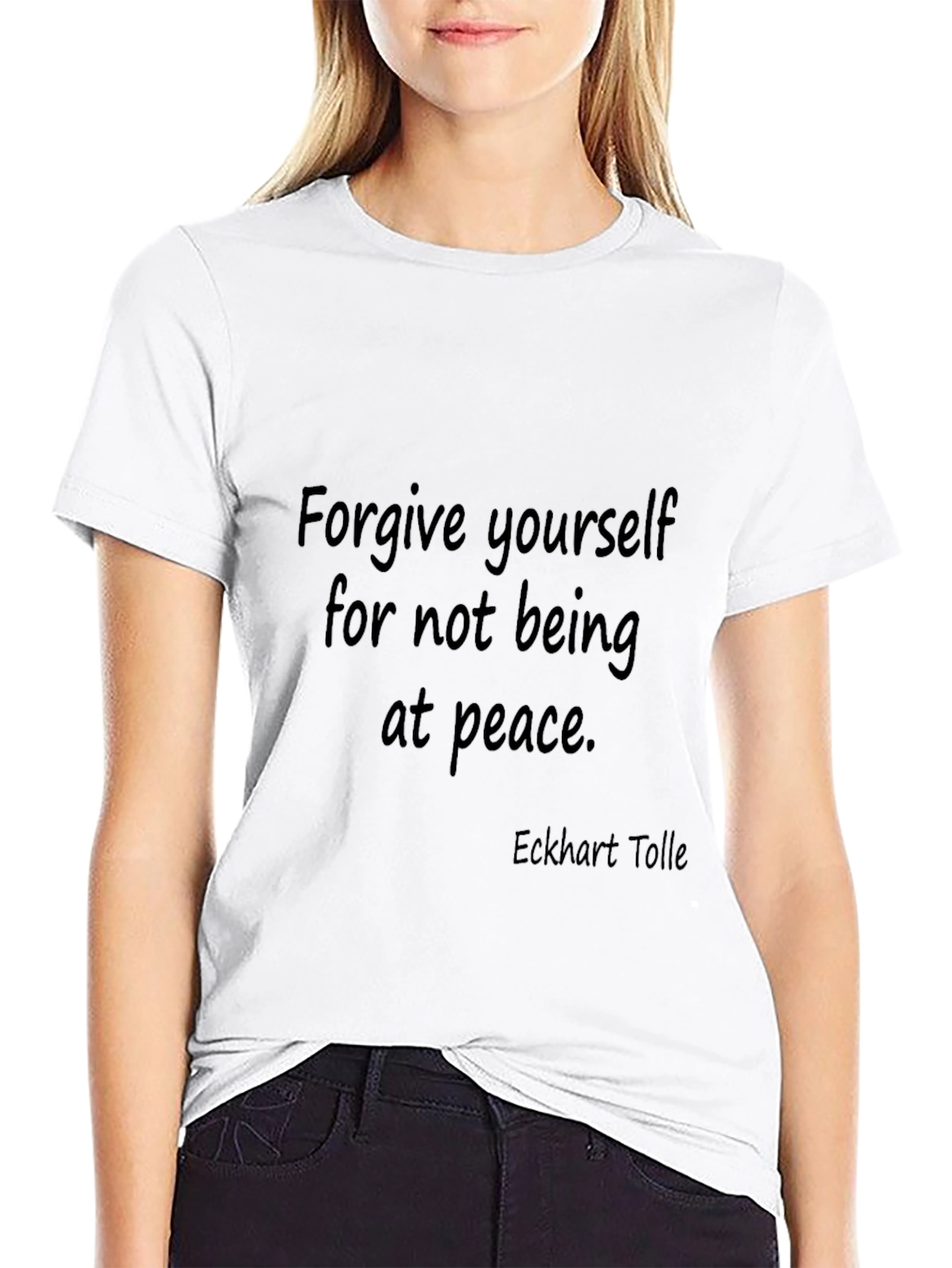 Camiseta Negra con Frase Motivacional Eckhart Tolle