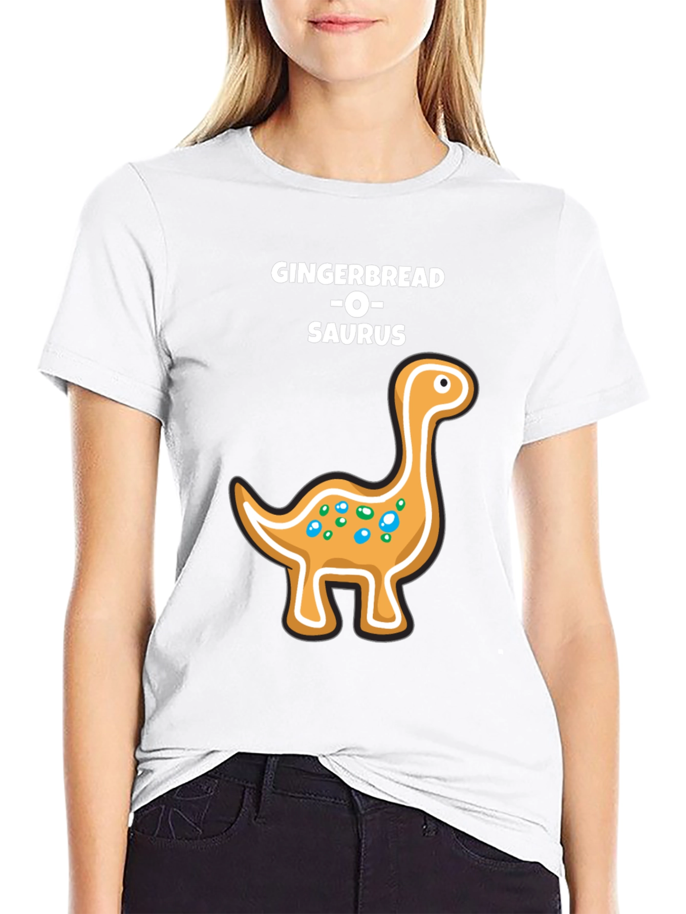 Camiseta Negra Gingerbread-O-Saurus