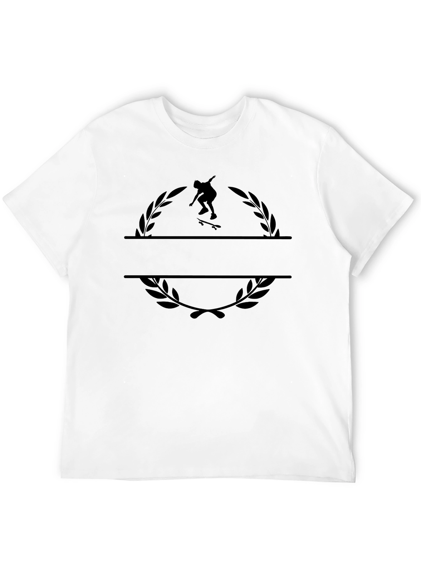 Camiseta Negra Estampada Skateboarding