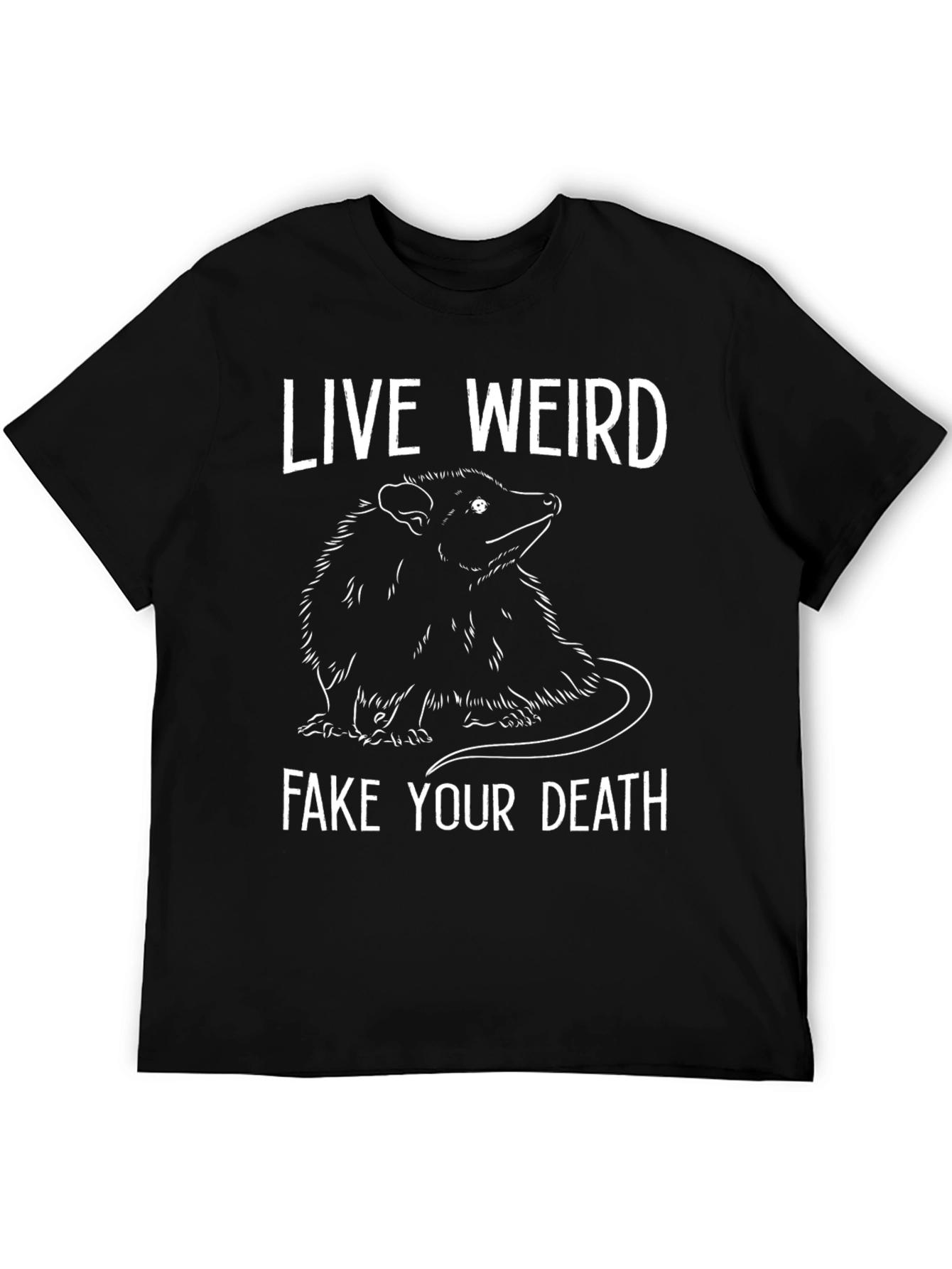 Camiseta Negra: Vive Raro Finge tu Muerte