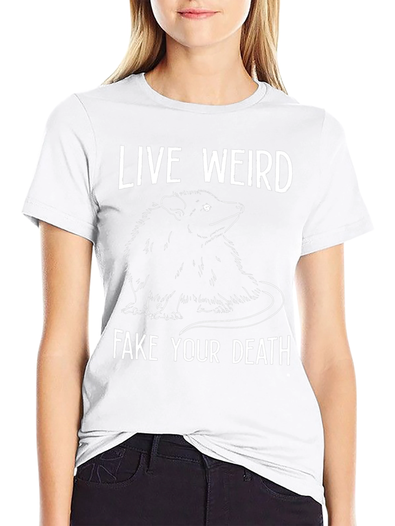 Camiseta Negra: Vive Raro Finge tu Muerte