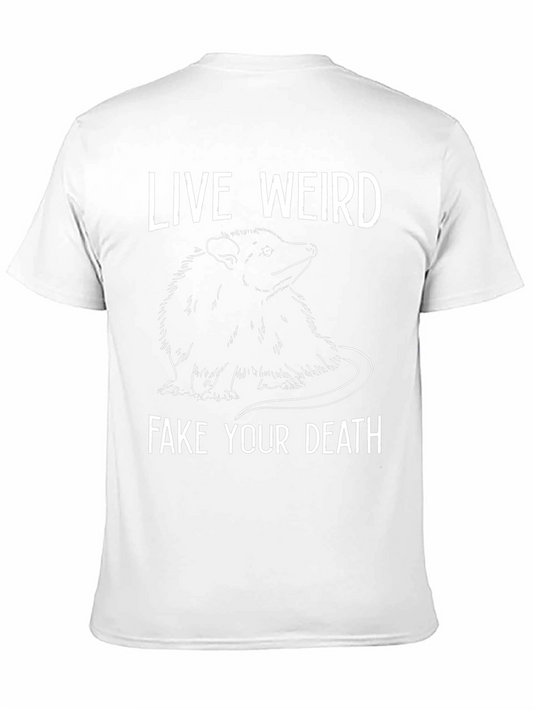 Camiseta Negra: Vive Raro Finge tu Muerte