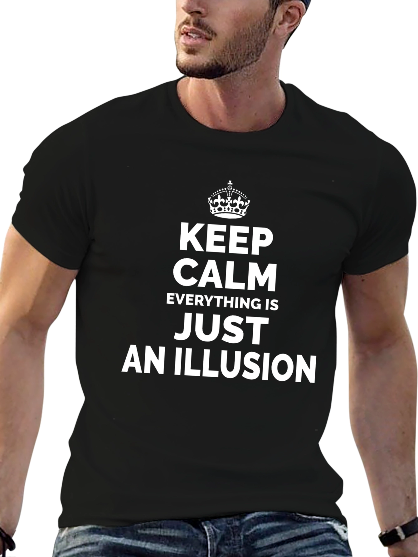 Camiseta Negra: Keep Calm - Todo Es Una Ilusión