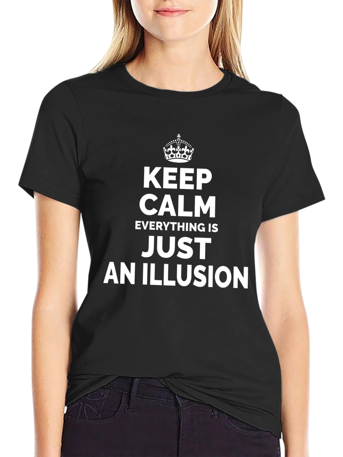 Camiseta Negra: Keep Calm - Todo Es Una Ilusión