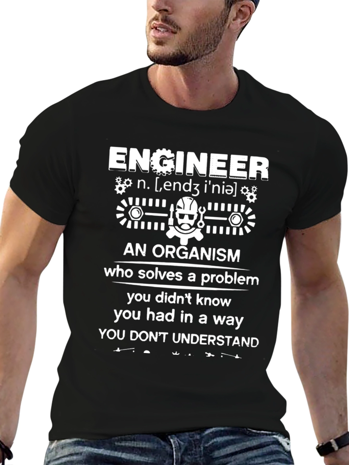 Camiseta Negra de Ingeniero: Solución de Problemas