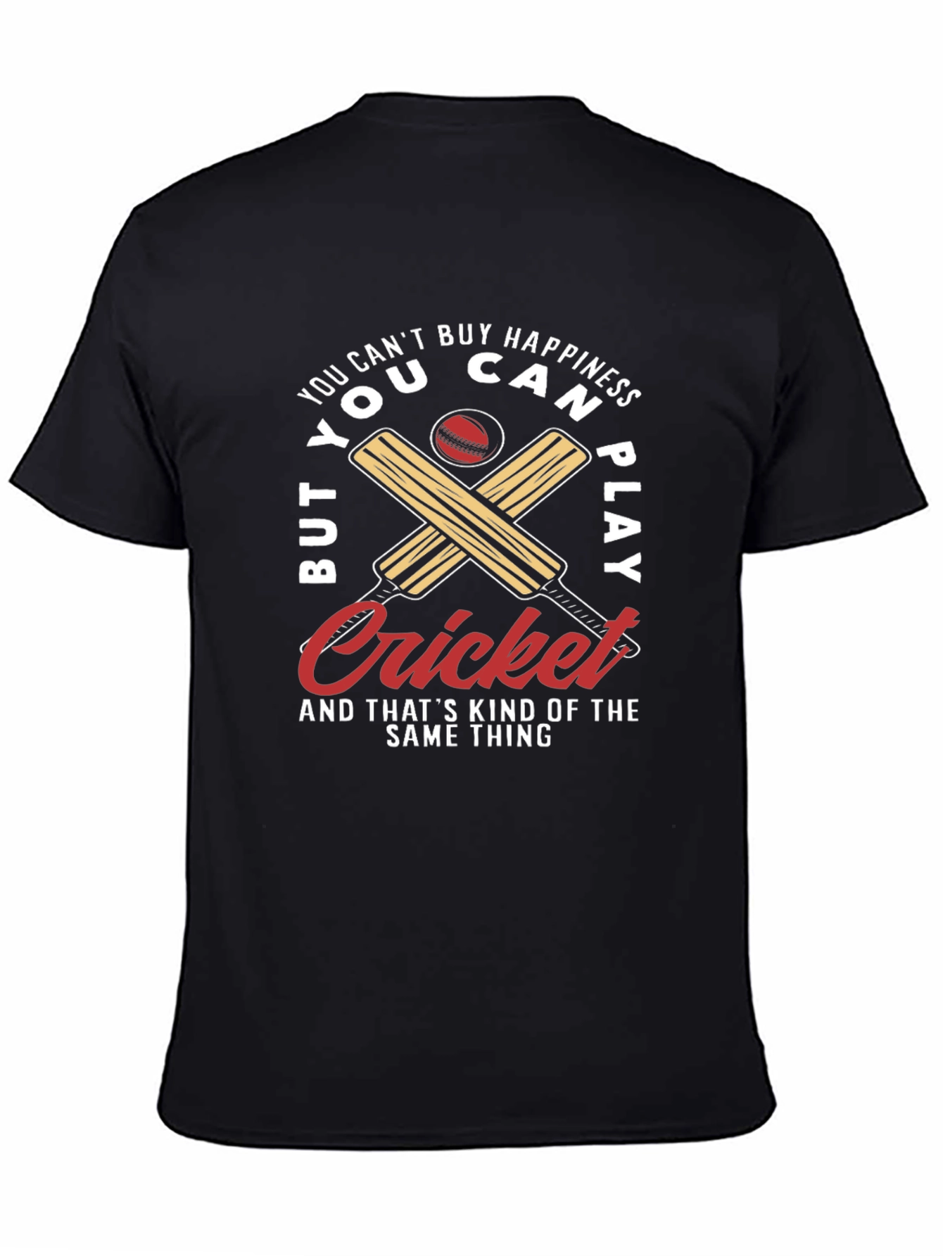 Camiseta Negra con Diseño de Cricket