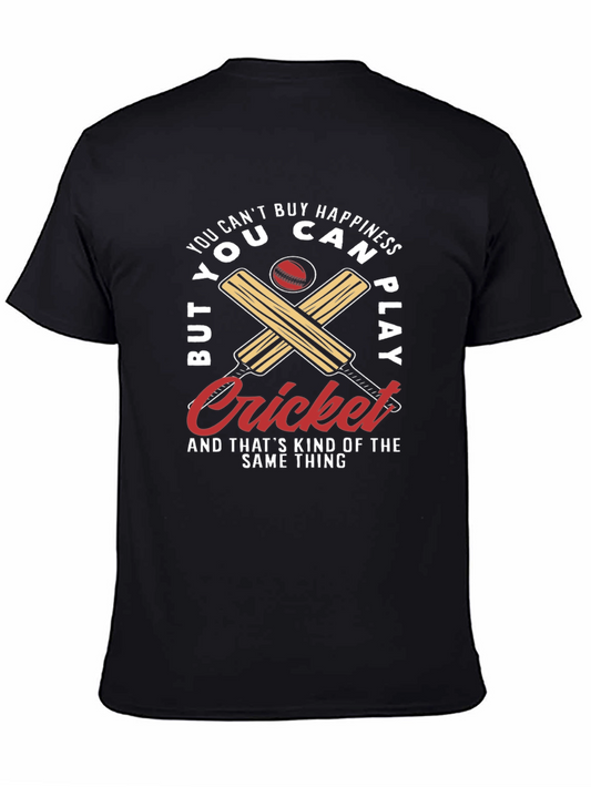 Camiseta Negra con Diseño de Cricket