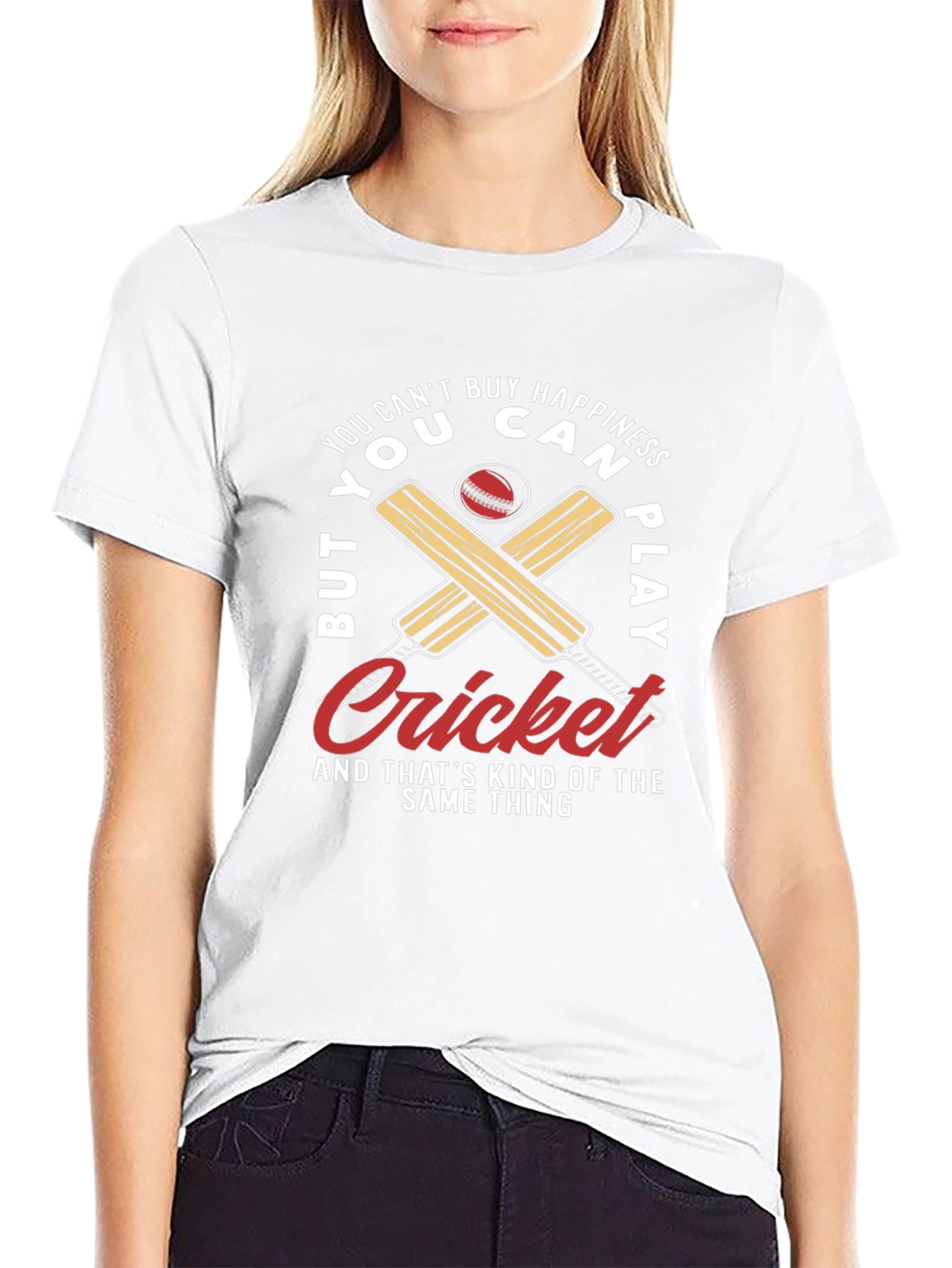 Camiseta Negra con Diseño de Cricket