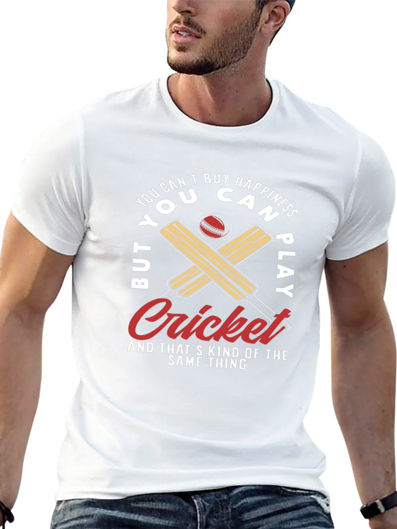 Camiseta Negra con Diseño de Cricket