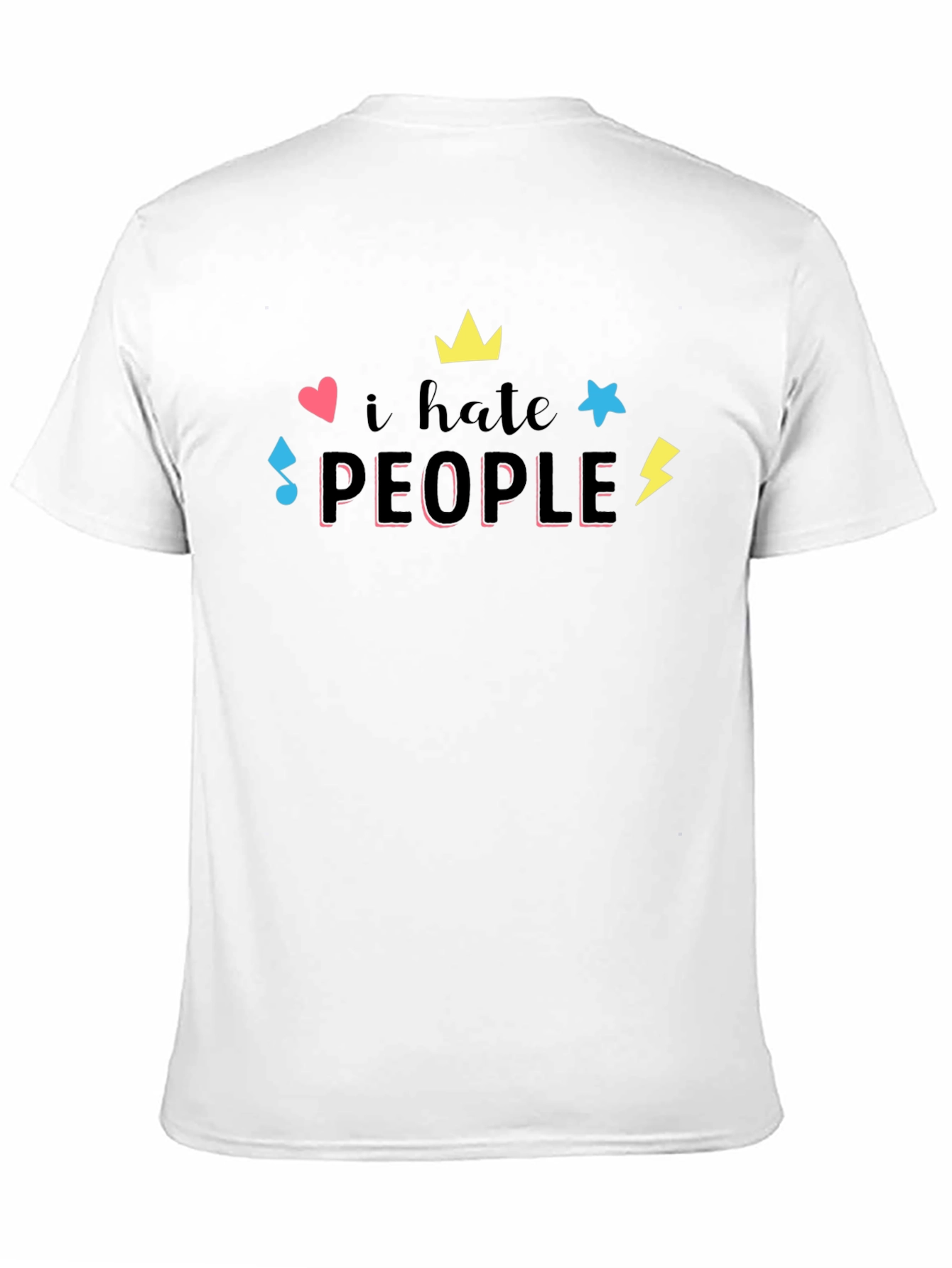 Camiseta Negra con Estampado Divertido I hate people