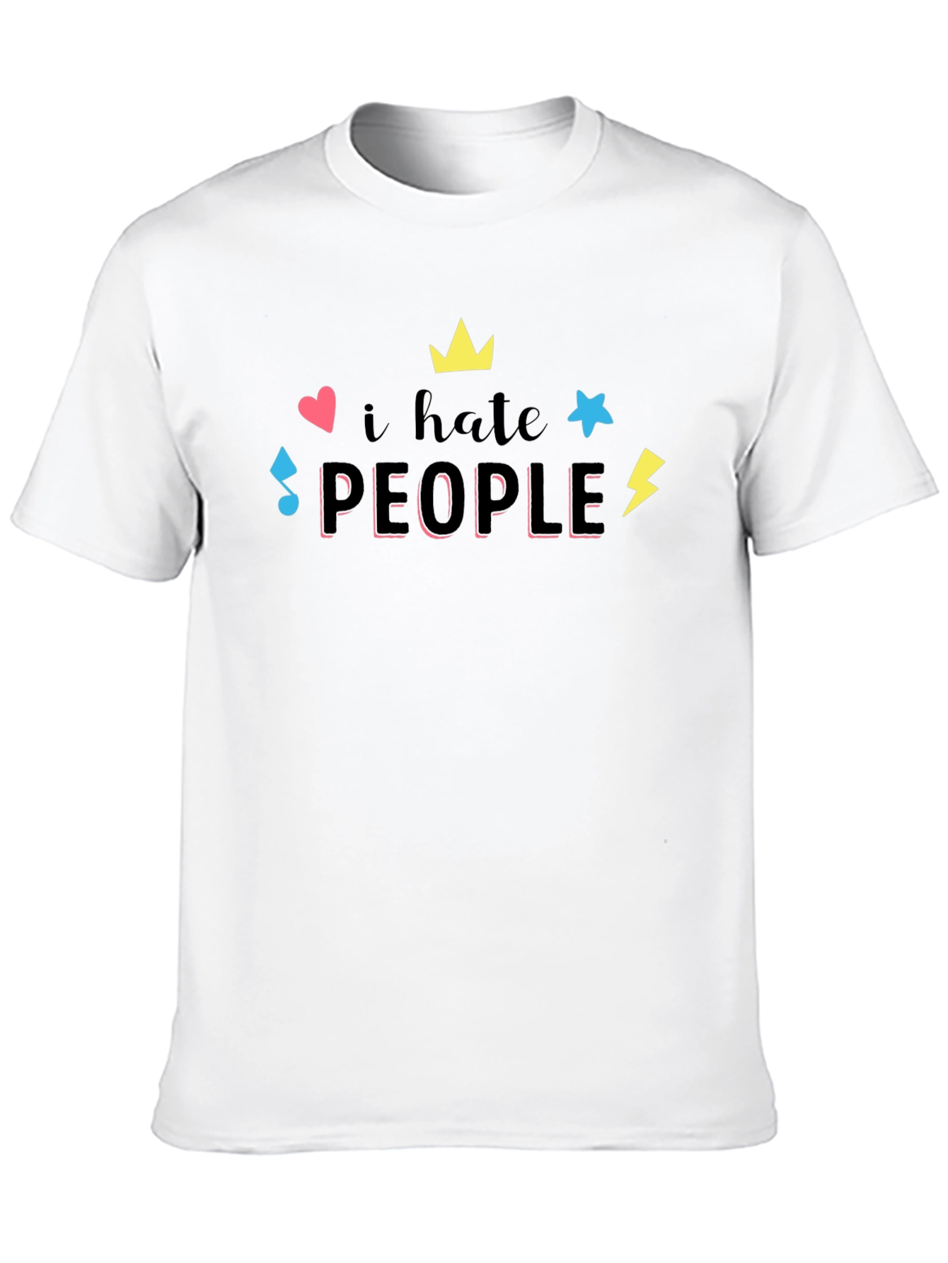 Camiseta Negra con Estampado Divertido I hate people