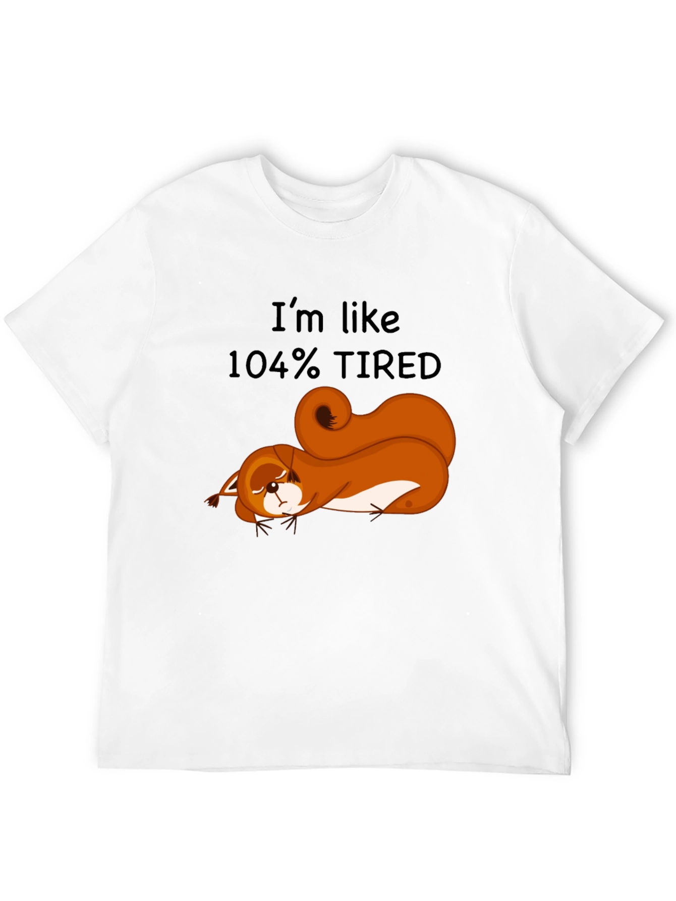 Camiseta Negra: Ardilla Cansada al 104%