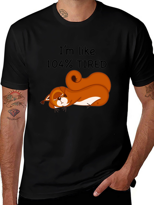 Camiseta Negra: Ardilla Cansada al 104%