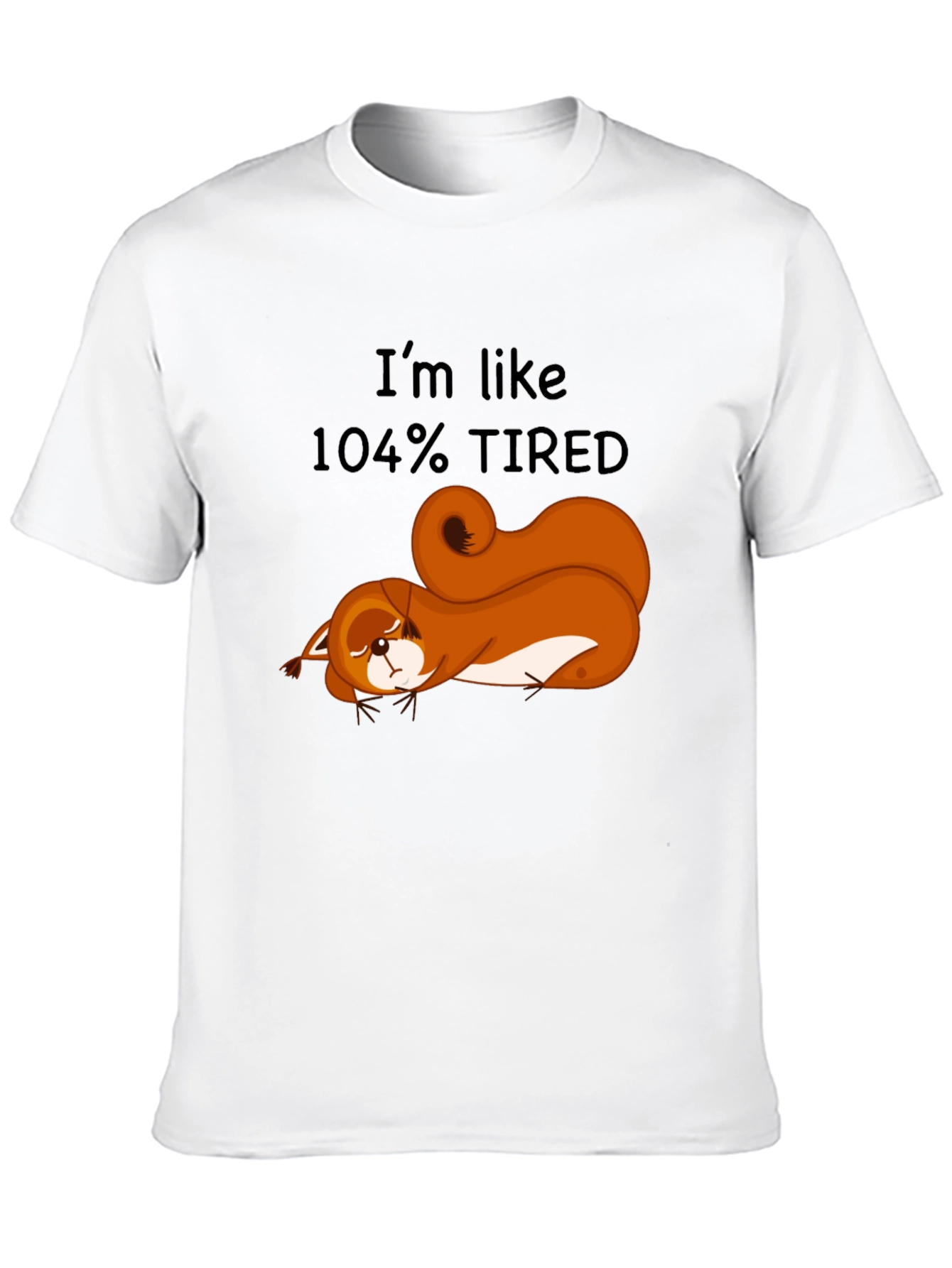 Camiseta Negra: Ardilla Cansada al 104%