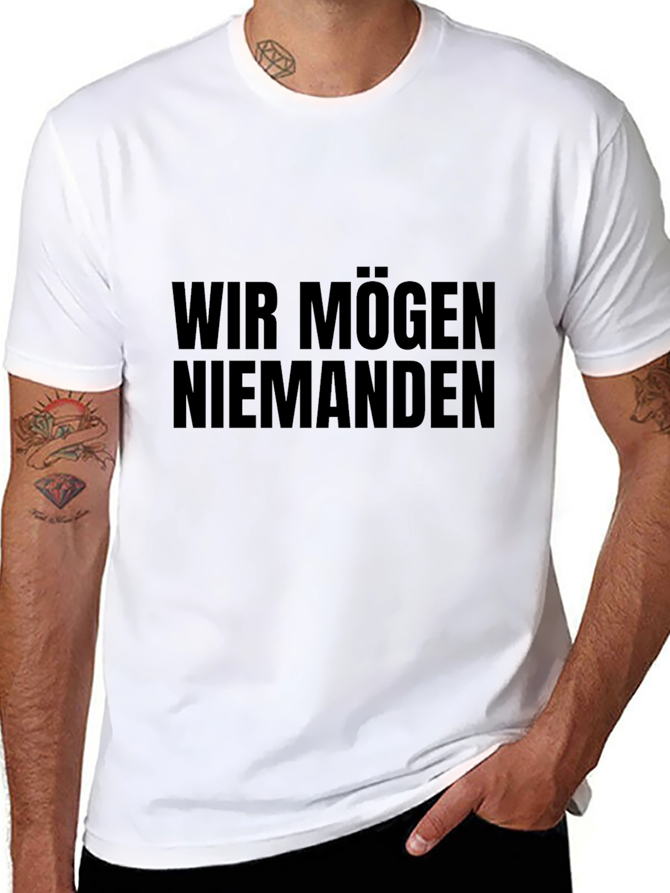Camiseta Negra: Wir Mögen Niemanden