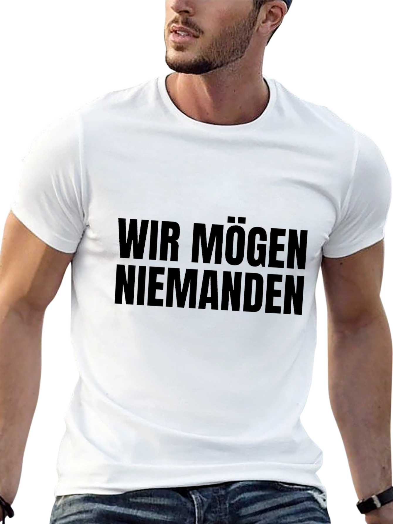 Camiseta Negra: Wir Mögen Niemanden