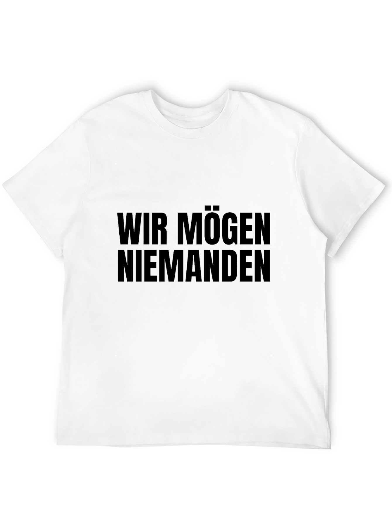 Camiseta Negra: Wir Mögen Niemanden